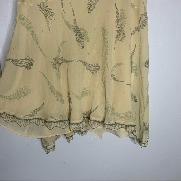 STUDIO Yellow Y2K Silk Midi Skirt Size Small - Picture 2 of 7